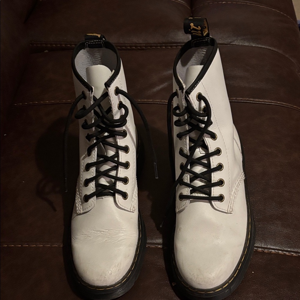 Zavala Vintage Hydro Dr. Martens White and Black Boots